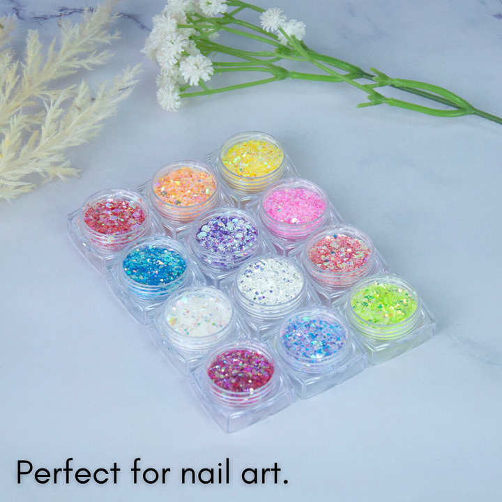 Glitterarty Nails Nail / Body / Resin / Craft Glitter Pearl Mega Mix Nail  Glitter for Nail Art 5g Bag 